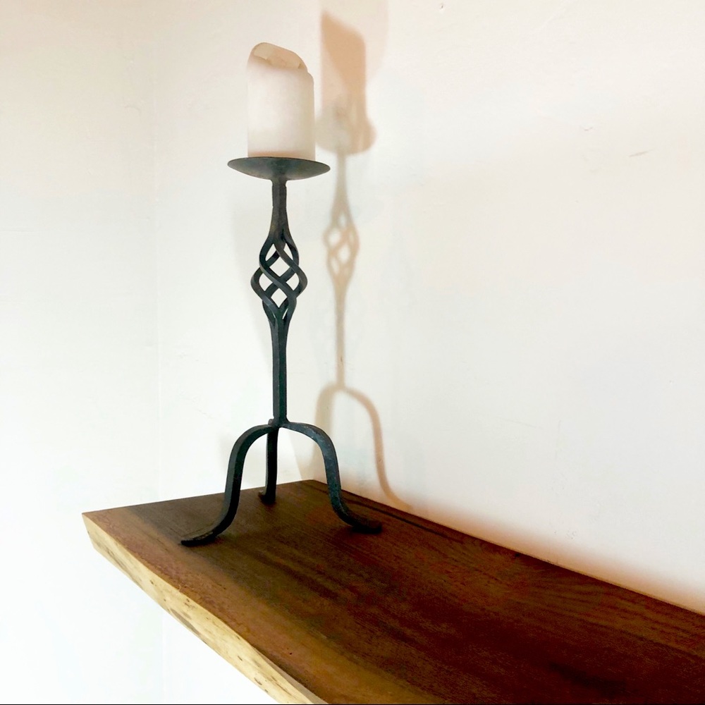 Vintage wrought iron candle holder from Big Sur